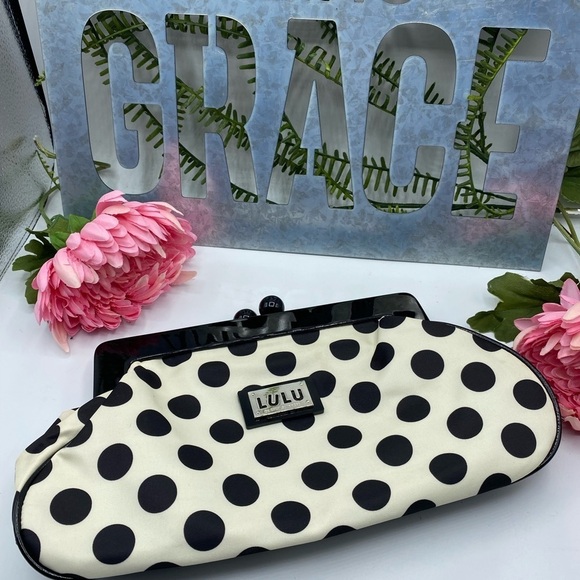 Lulu by Guinness BW Polka Dot Clutch - Picture 2 of 9
